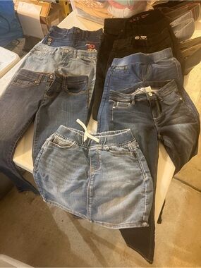 Mixed Girls' Denim Jeans & Skirt Bundle - Blue & Black
